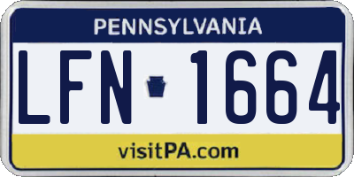 PA license plate LFN1664