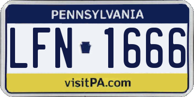 PA license plate LFN1666