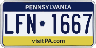 PA license plate LFN1667