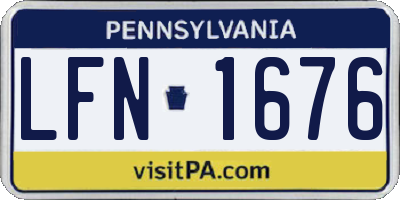 PA license plate LFN1676