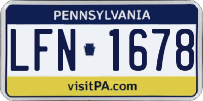 PA license plate LFN1678