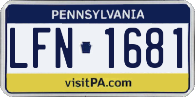 PA license plate LFN1681