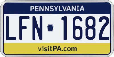 PA license plate LFN1682