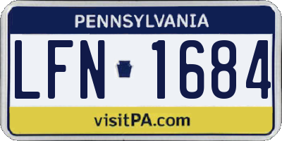 PA license plate LFN1684