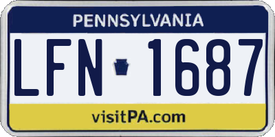 PA license plate LFN1687