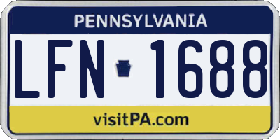 PA license plate LFN1688