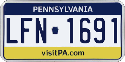 PA license plate LFN1691