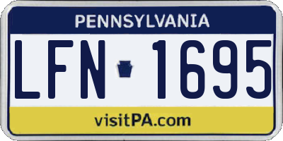 PA license plate LFN1695