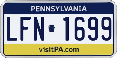 PA license plate LFN1699