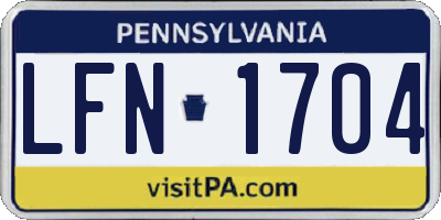 PA license plate LFN1704