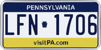 PA license plate LFN1706