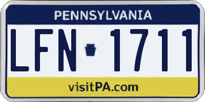 PA license plate LFN1711