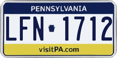 PA license plate LFN1712