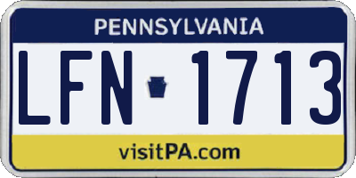 PA license plate LFN1713