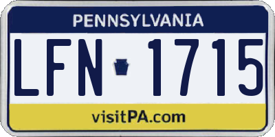 PA license plate LFN1715
