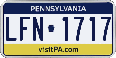 PA license plate LFN1717