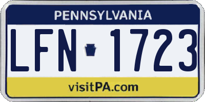 PA license plate LFN1723