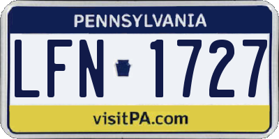PA license plate LFN1727