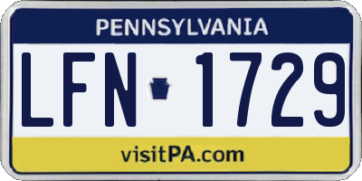 PA license plate LFN1729