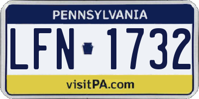 PA license plate LFN1732