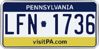 PA license plate LFN1736