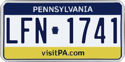 PA license plate LFN1741