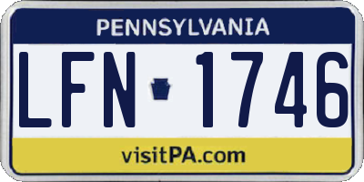 PA license plate LFN1746
