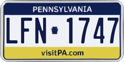PA license plate LFN1747