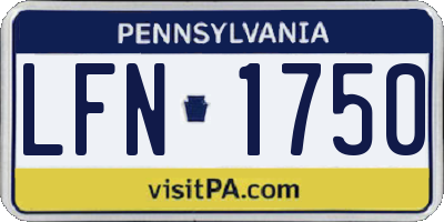 PA license plate LFN1750