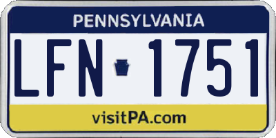 PA license plate LFN1751