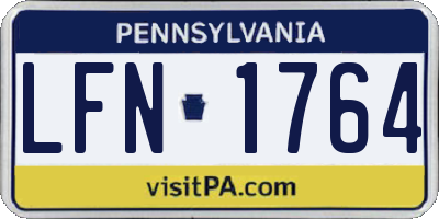 PA license plate LFN1764