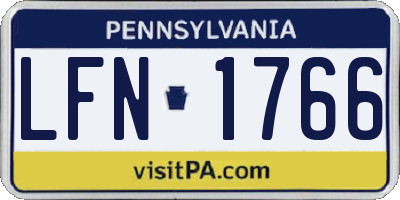PA license plate LFN1766