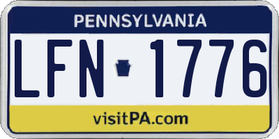 PA license plate LFN1776