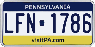 PA license plate LFN1786