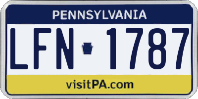 PA license plate LFN1787