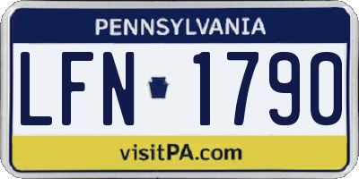 PA license plate LFN1790