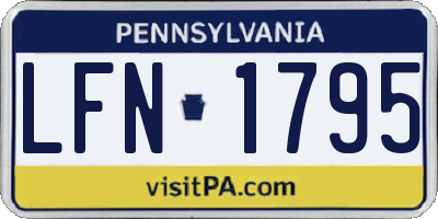 PA license plate LFN1795