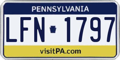 PA license plate LFN1797