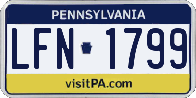 PA license plate LFN1799