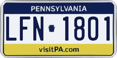 PA license plate LFN1801