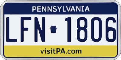 PA license plate LFN1806