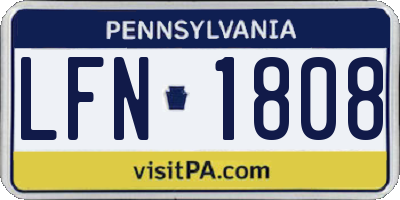 PA license plate LFN1808
