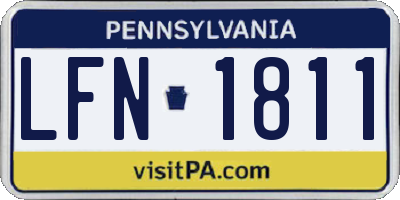 PA license plate LFN1811
