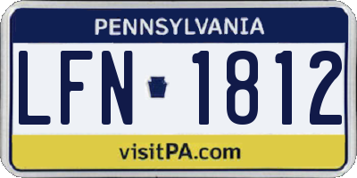 PA license plate LFN1812