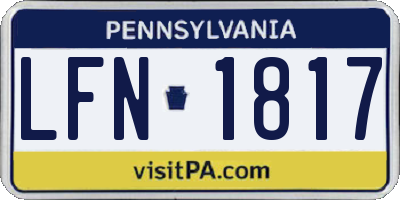 PA license plate LFN1817