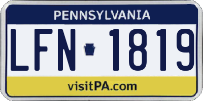PA license plate LFN1819