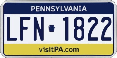 PA license plate LFN1822