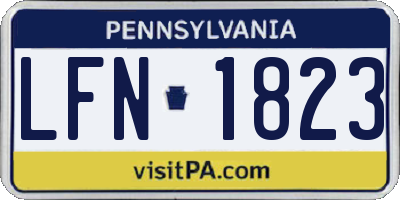 PA license plate LFN1823