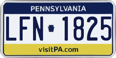 PA license plate LFN1825