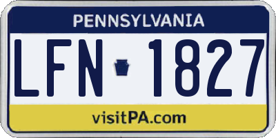 PA license plate LFN1827
